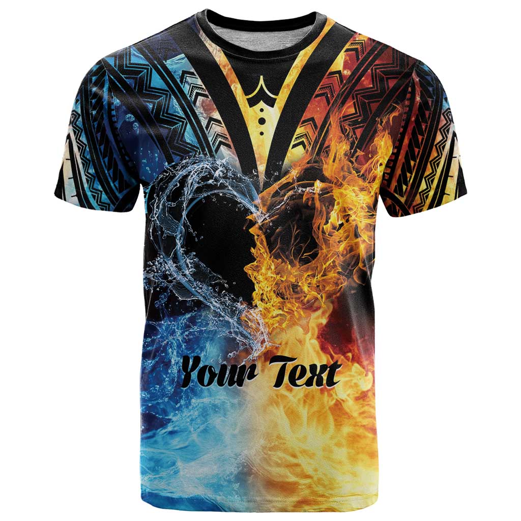 Personalised Polynesian Heart In Fire And Water T Shirt Romantic Elements LT01 Colorful - Polynesian Pride