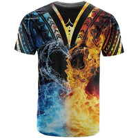 Personalised Polynesian Heart In Fire And Water T Shirt Romantic Elements LT01 - Polynesian Pride