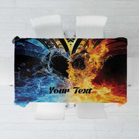 Personalised Polynesian Heart In Fire And Water Tablecloth Romantic Elements LT01 Colorful - Polynesian Pride