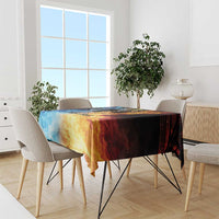 Personalised Polynesian Heart In Fire And Water Tablecloth Romantic Elements LT01 - Polynesian Pride