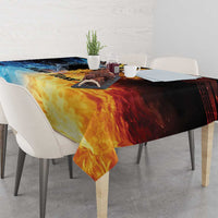Personalised Polynesian Heart In Fire And Water Tablecloth Romantic Elements LT01 - Polynesian Pride