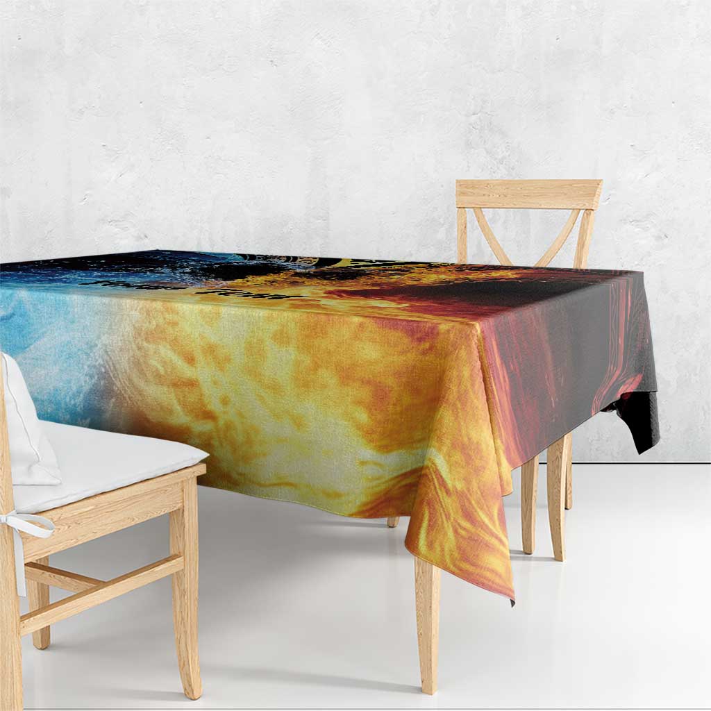 Personalised Polynesian Heart In Fire And Water Tablecloth Romantic Elements LT01 - Polynesian Pride
