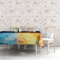 Personalised Polynesian Heart In Fire And Water Tablecloth Romantic Elements LT01 - Polynesian Pride