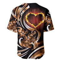 Personalised Polynesian Fiery Heart Baseball Jersey Passionate Love LT01 - Polynesian Pride