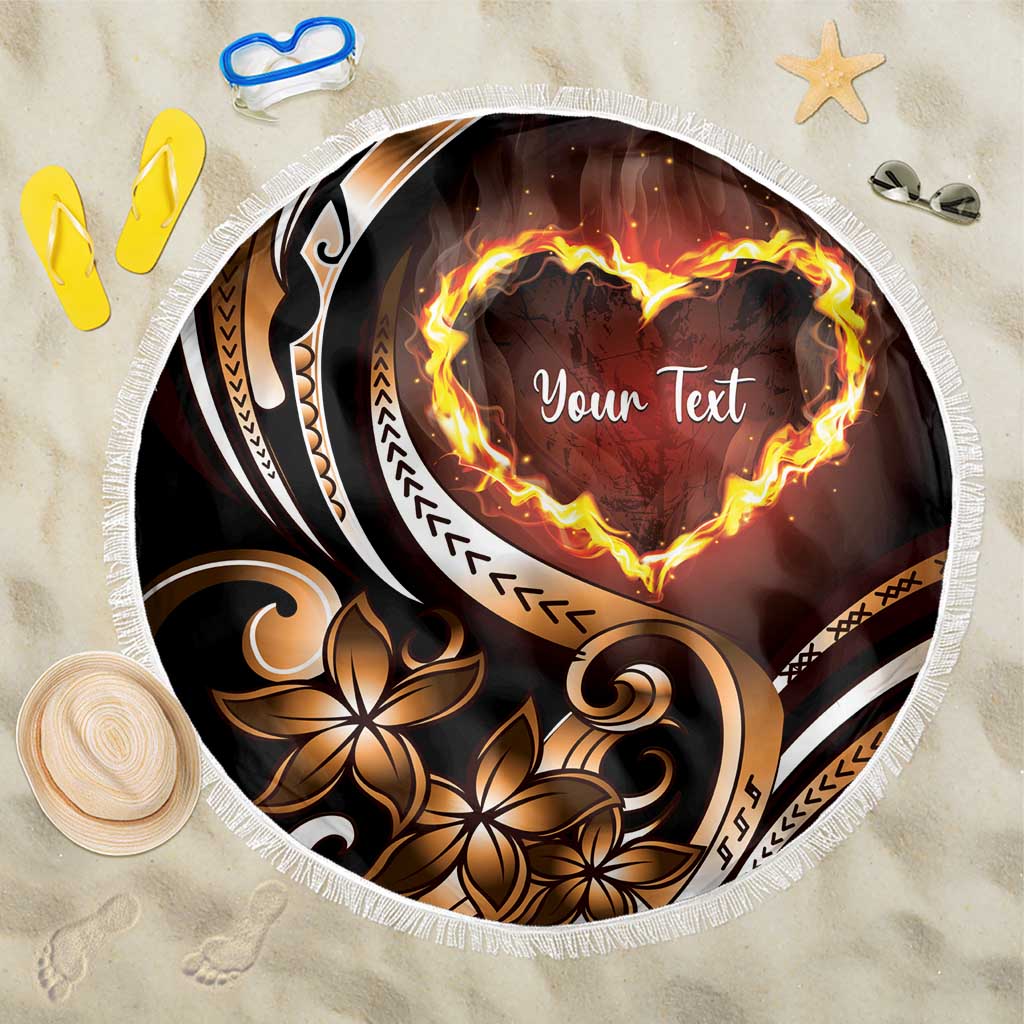 Personalised Polynesian Fiery Heart Beach Blanket Passionate Love
