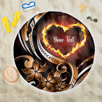 Personalised Polynesian Fiery Heart Beach Blanket Passionate Love