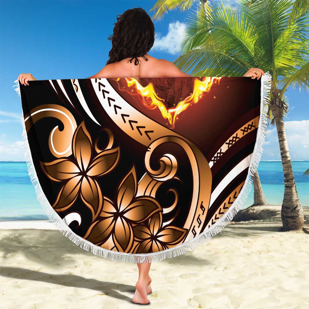 Personalised Polynesian Fiery Heart Beach Blanket Passionate Love