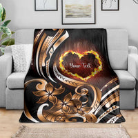Personalised Polynesian Fiery Heart Blanket Passionate Love