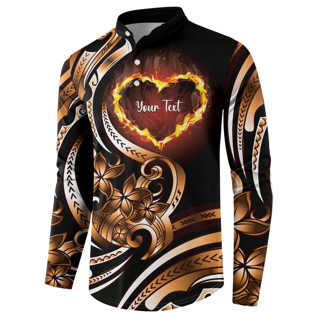 Personalised Polynesian Fiery Heart Button Sweatshirt Passionate Love LT01 - Polynesian Pride