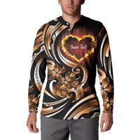 Personalised Polynesian Fiery Heart Button Sweatshirt Passionate Love LT01 - Polynesian Pride