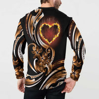 Personalised Polynesian Fiery Heart Button Sweatshirt Passionate Love LT01 - Polynesian Pride