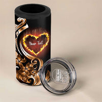 Personalised Polynesian Fiery Heart 4 in 1 Can Cooler Tumbler Passionate Love