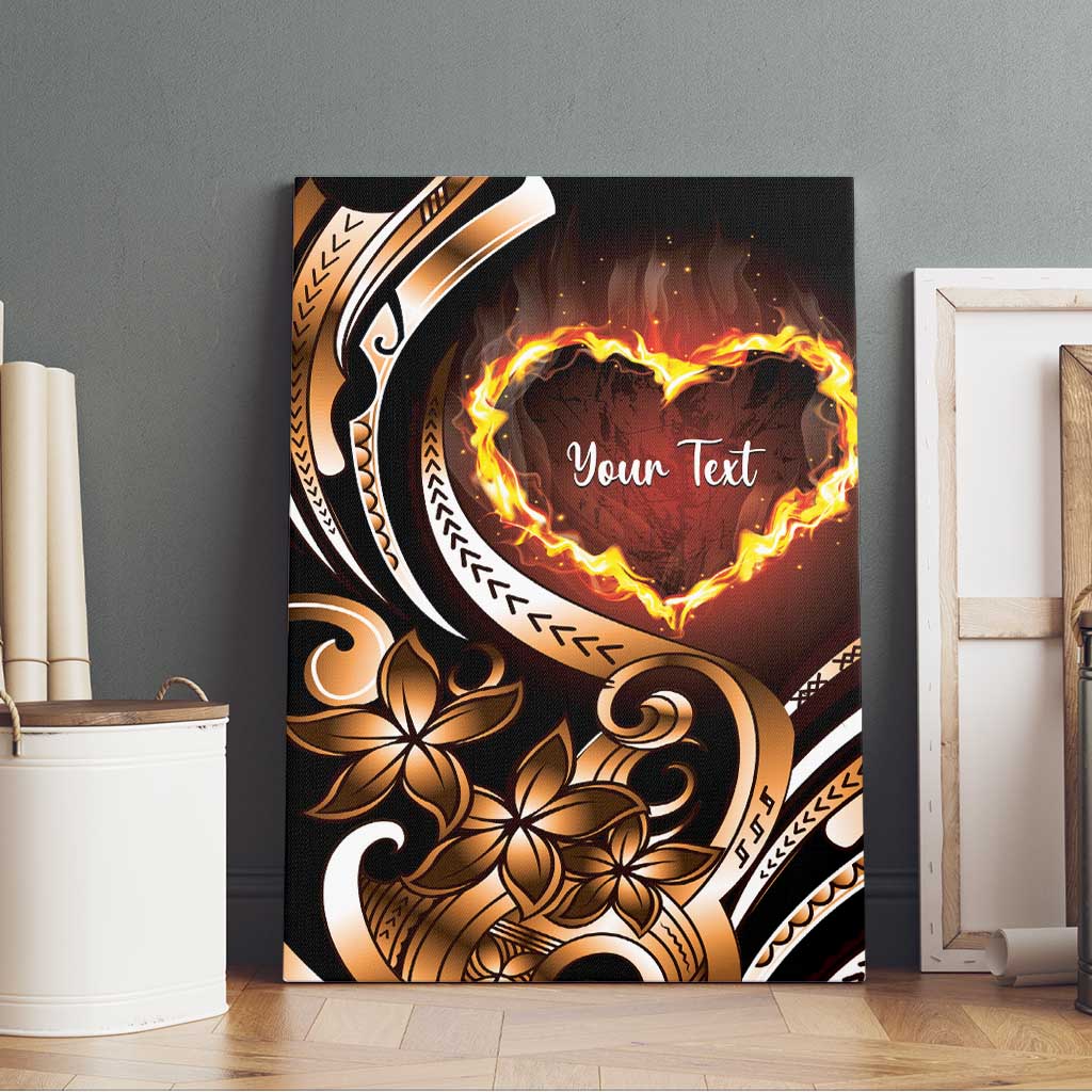 Personalised Polynesian Fiery Heart Canvas Wall Art Passionate Love