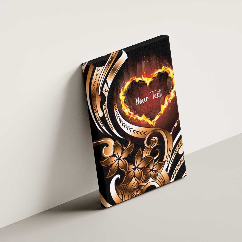 Personalised Polynesian Fiery Heart Canvas Wall Art Passionate Love