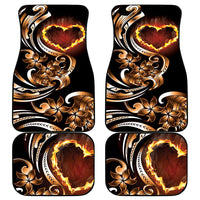 Personalised Polynesian Fiery Heart Car Mats Passionate Love