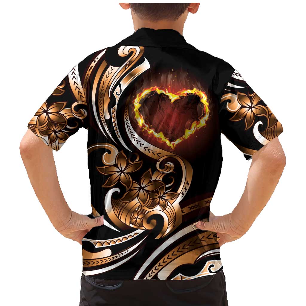 Personalised Polynesian Fiery Heart Family Matching Mermaid Dress and Hawaiian Shirt Passionate Love LT01 - Polynesian Pride