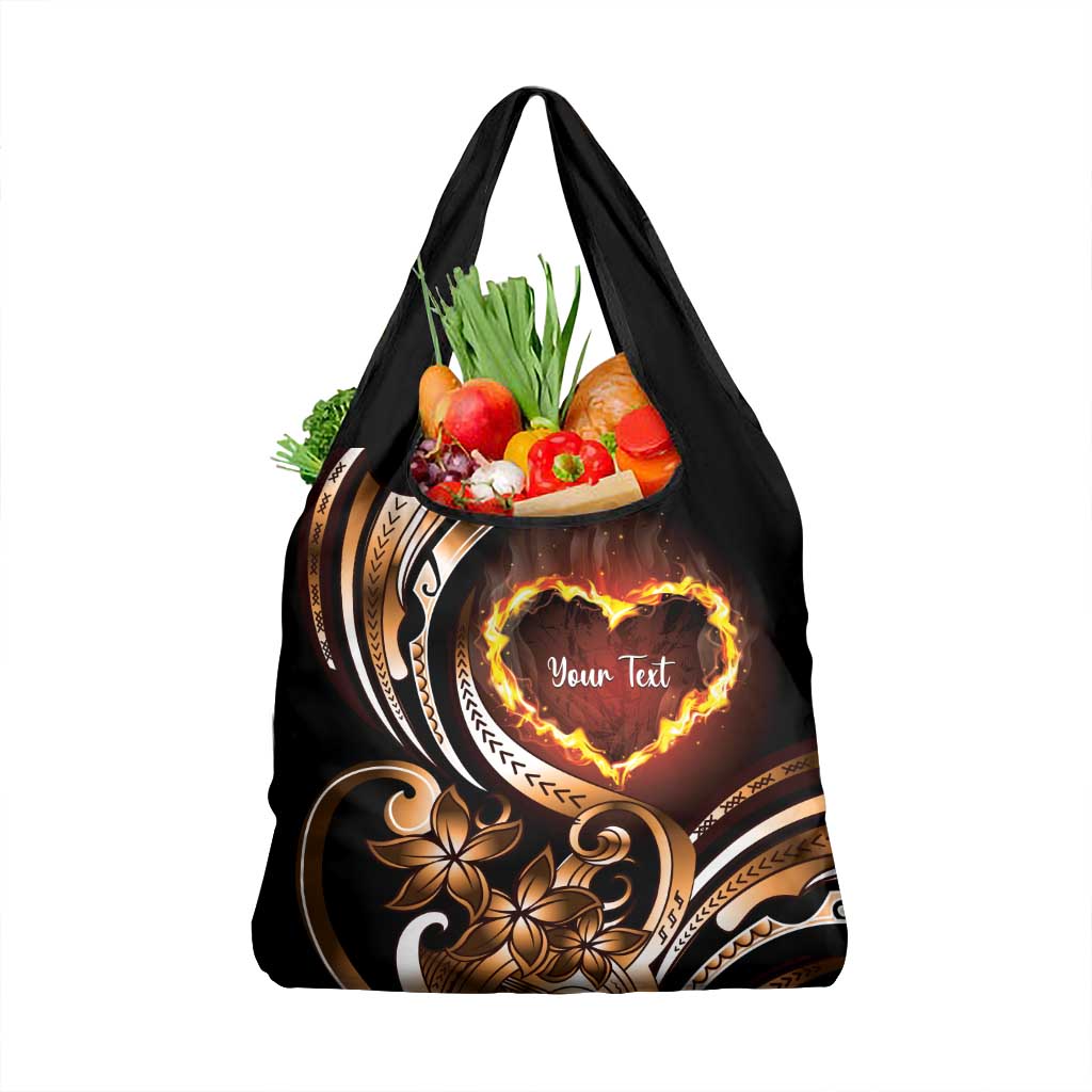 Polynesian Fiery Heart Grocery Bag Passionate Love