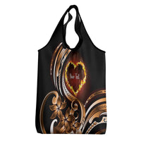 Polynesian Fiery Heart Grocery Bag Passionate Love