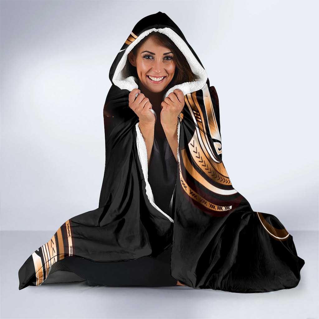 Personalised Polynesian Fiery Heart Hooded Blanket Passionate Love