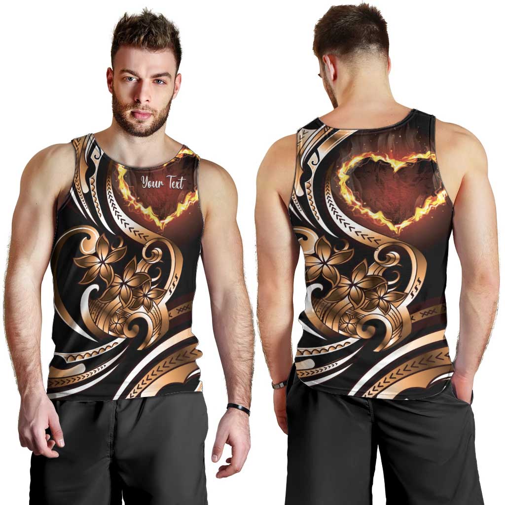 Personalised Polynesian Fiery Heart Men Tank Top Passionate Love