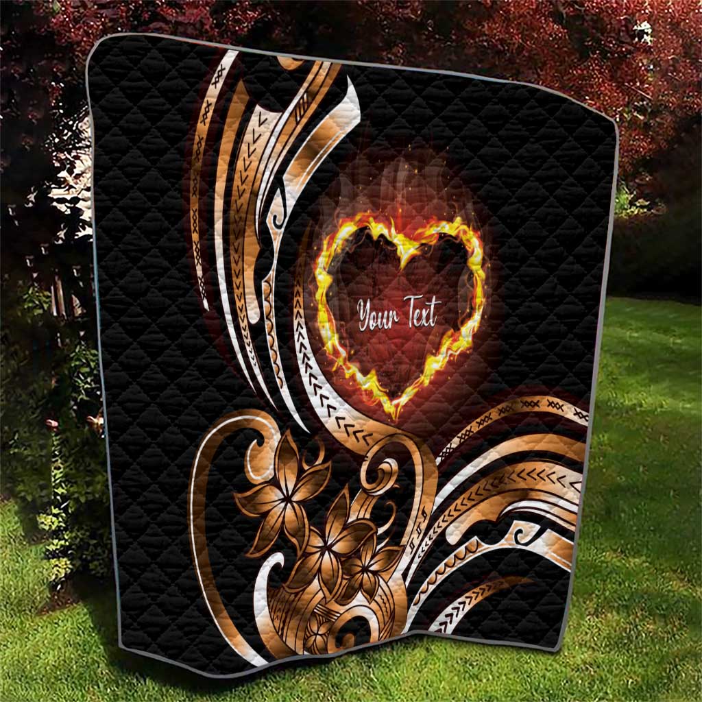 Personalised Polynesian Fiery Heart Quilt Passionate Love LT01 - Polynesian Pride