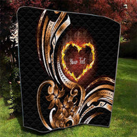 Personalised Polynesian Fiery Heart Quilt Passionate Love LT01 - Polynesian Pride