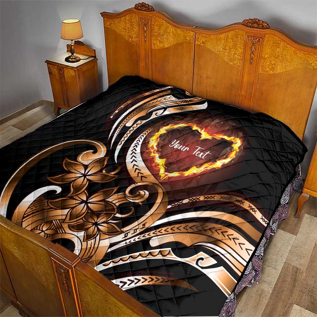 Personalised Polynesian Fiery Heart Quilt Passionate Love LT01 - Polynesian Pride