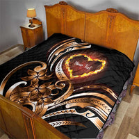 Personalised Polynesian Fiery Heart Quilt Passionate Love LT01 - Polynesian Pride