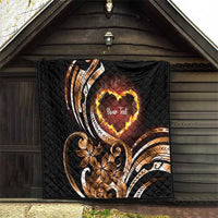 Personalised Polynesian Fiery Heart Quilt Passionate Love LT01 - Polynesian Pride