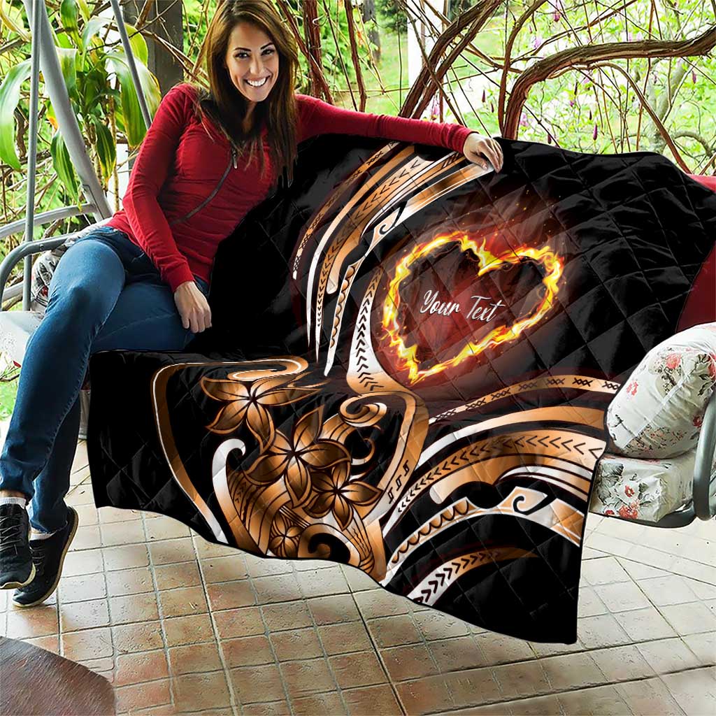 Personalised Polynesian Fiery Heart Quilt Passionate Love LT01 - Polynesian Pride