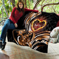 Personalised Polynesian Fiery Heart Quilt Passionate Love LT01 - Polynesian Pride