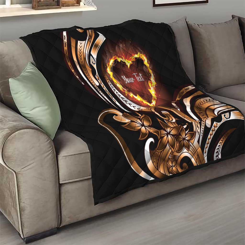 Personalised Polynesian Fiery Heart Quilt Passionate Love LT01 - Polynesian Pride
