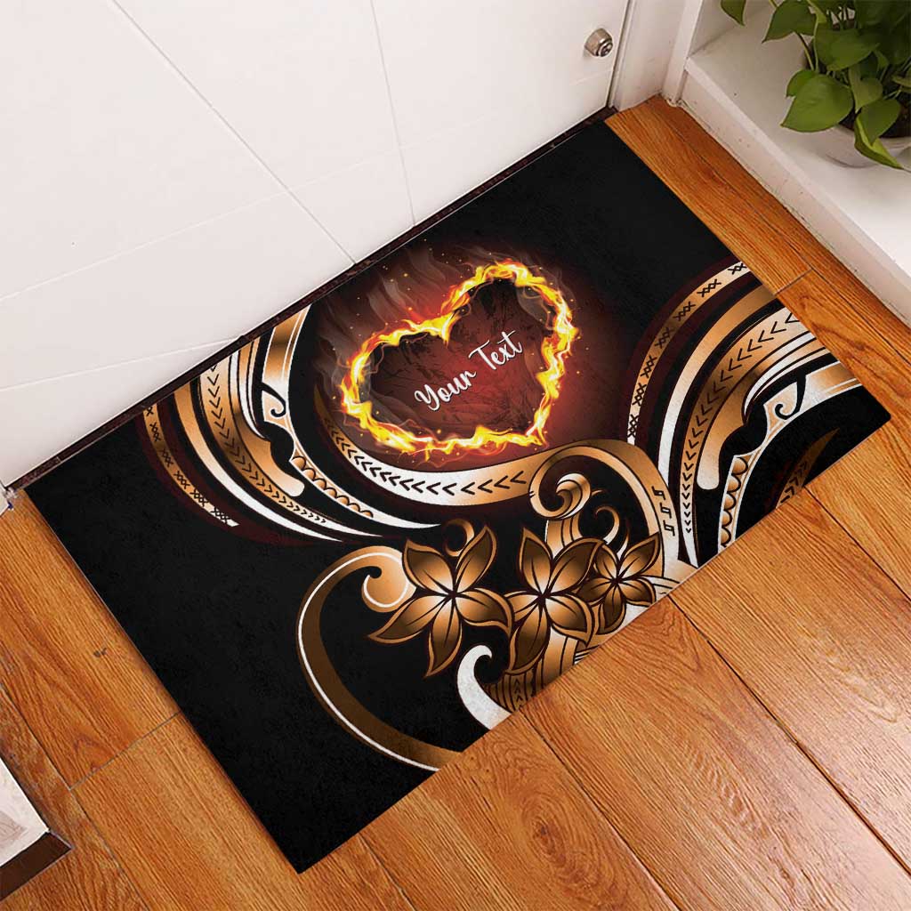 Personalised Polynesian Fiery Heart Rubber Doormat Passionate Love LT01 - Polynesian Pride