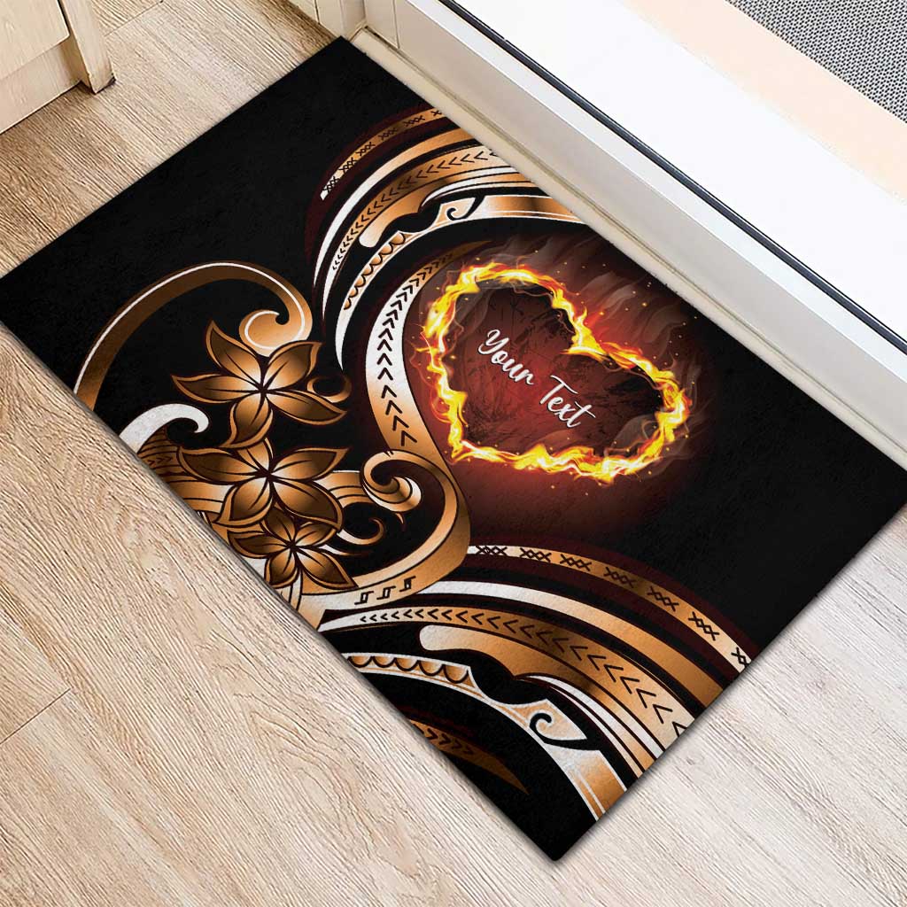 Personalised Polynesian Fiery Heart Rubber Doormat Passionate Love LT01 - Polynesian Pride