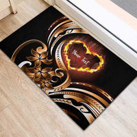 Personalised Polynesian Fiery Heart Rubber Doormat Passionate Love LT01 - Polynesian Pride