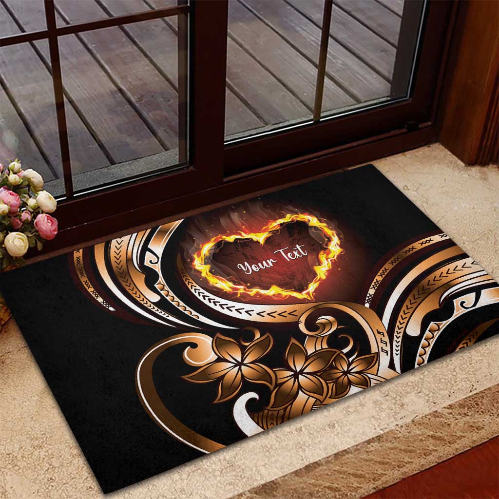 Personalised Polynesian Fiery Heart Rubber Doormat Passionate Love LT01 - Polynesian Pride