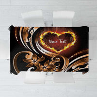 Personalised Polynesian Fiery Heart Tablecloth Passionate Love LT01 Black - Polynesian Pride