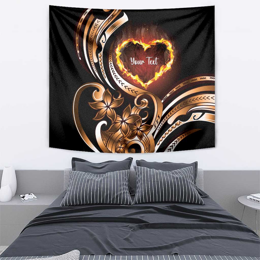 Personalised Polynesian Fiery Heart Tapestry Passionate Love