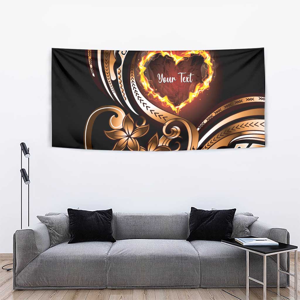 Personalised Polynesian Fiery Heart Tapestry Passionate Love