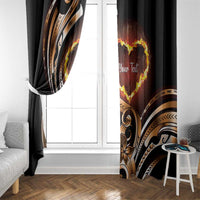 Personalised Polynesian Fiery Heart Window Curtain Passionate Love