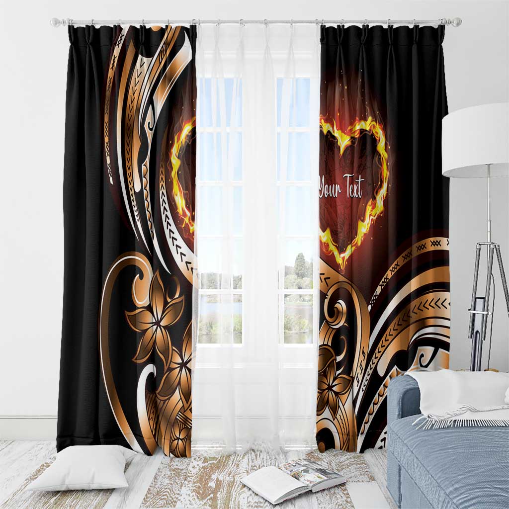 Personalised Polynesian Fiery Heart Window Curtain Passionate Love