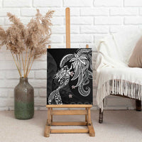 Polynesian Mermaid Plumeria Tribal Tattoo Canvas Wall Art