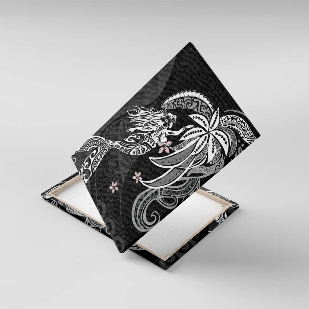 Polynesian Mermaid Plumeria Tribal Tattoo Canvas Wall Art