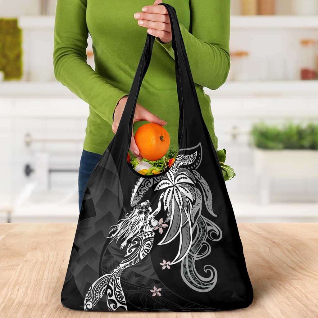 Polynesian Mermaid Plumeria Tribal Tattoo Grocery Bag LT01 - Polynesian Pride