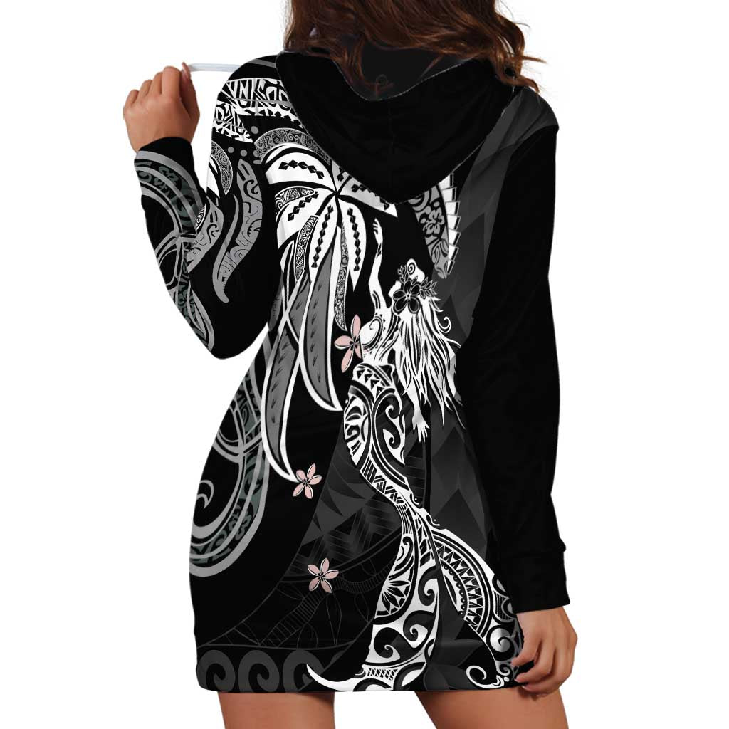 Polynesian Mermaid Plumeria Tribal Tattoo Hoodie Dress