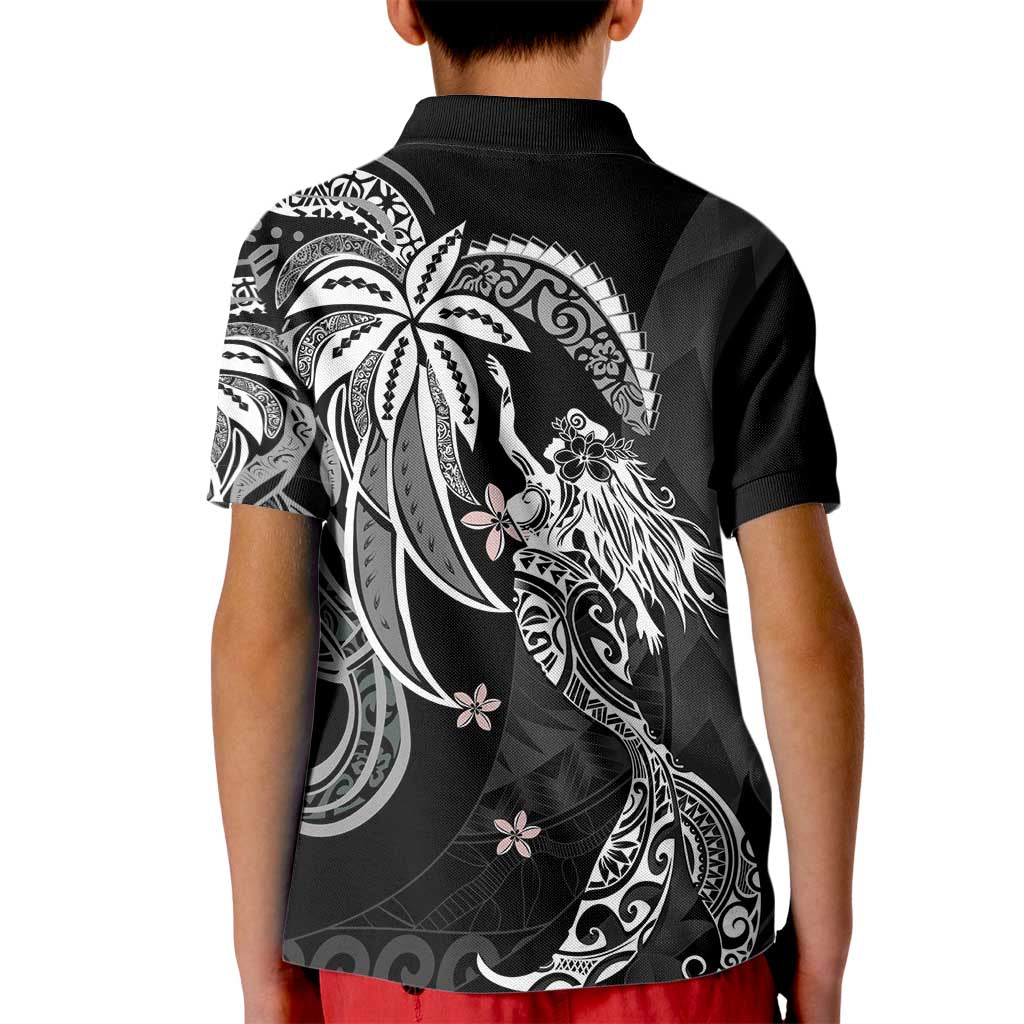 Polynesian Mermaid Plumeria Tribal Tattoo Kid Polo Shirt LT01 - Polynesian Pride