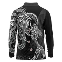 Polynesian Mermaid Plumeria Tribal Tattoo Long Sleeve Polo Shirt LT01 - Polynesian Pride