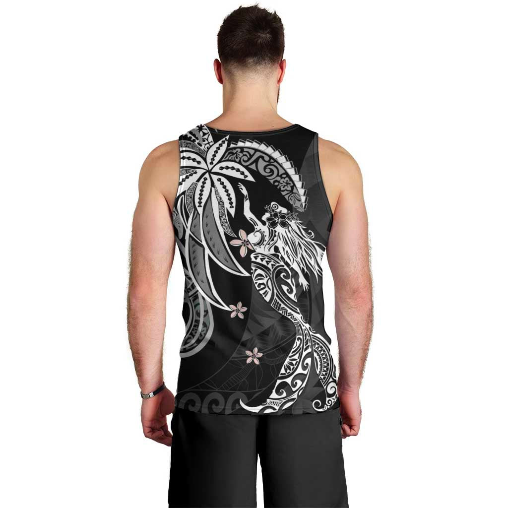 Polynesian Mermaid Plumeria Tribal Tattoo Men Tank Top