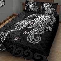 Polynesian Mermaid Plumeria Tribal Tattoo Quilt Bed Set