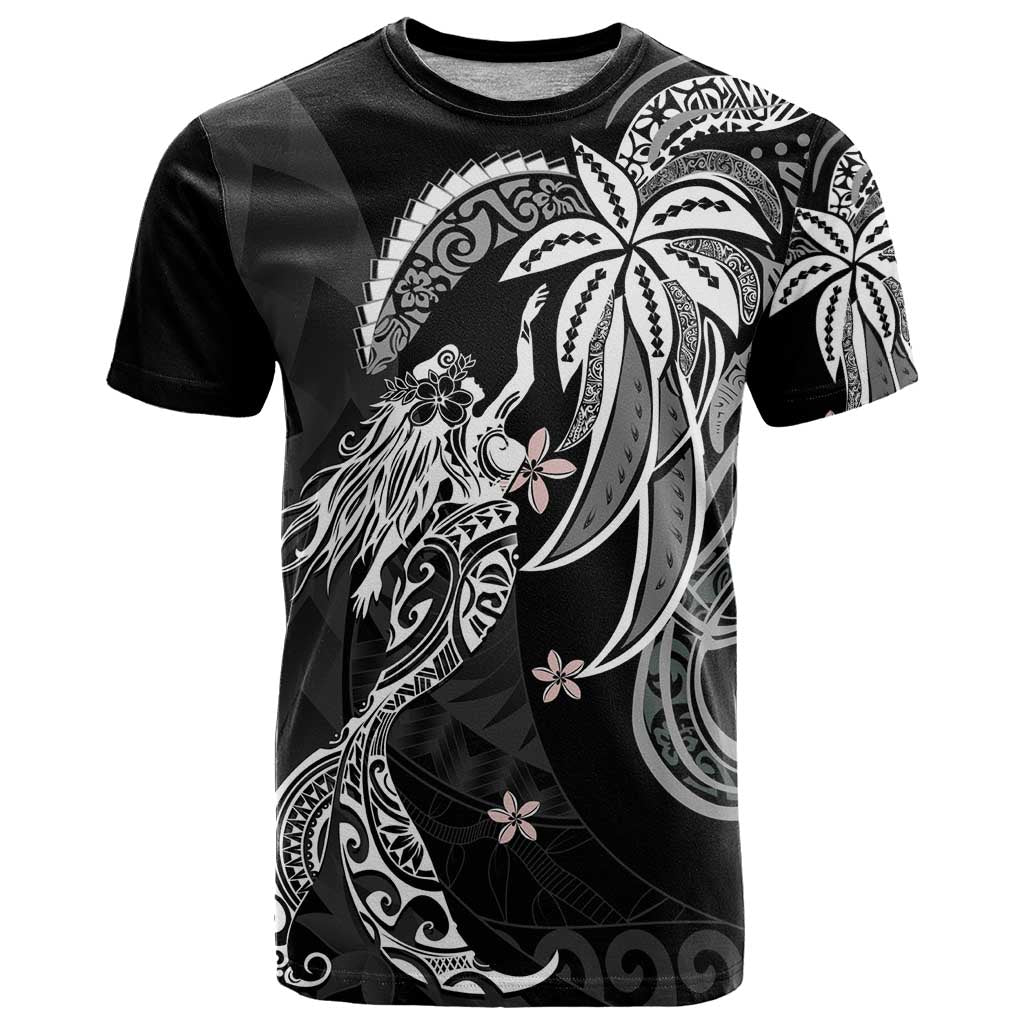 Polynesian Mermaid Plumeria Tribal Tattoo T Shirt LT01 Black - Polynesian Pride